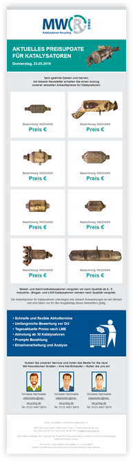 Newsletter der MWR-Recycling GmbH